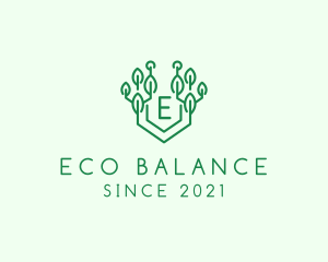 Eco Technology Tree logo design