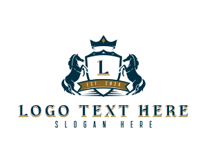 Equine - Luxury Crest Horse logo design