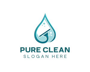 Squeegee Wiper Cleaning logo design