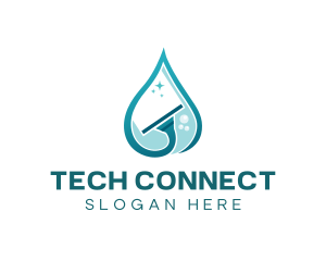 Disinfectant - Squeegee Wiper Cleaning logo design