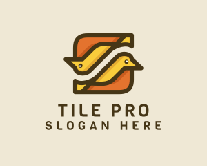 Tiler - Twin Birds Tile logo design