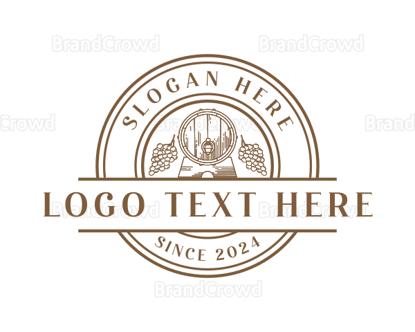 Grape Wine Barrel Logo