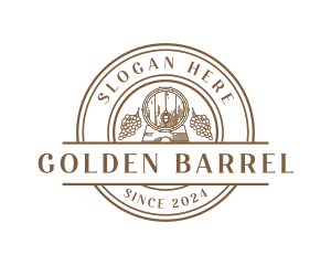 Grape Wine Barrel logo design