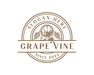 Grapes - Grape Wine Barrel logo design