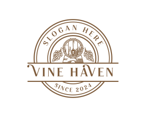 Grape Wine Barrel logo design