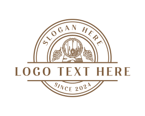 Grape Wine Barrel Logo