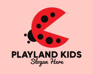 Ladybug Pac-Man logo design