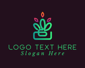 Vegan - Square Vase Plant logo design
