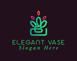 Square Vase Plant logo design