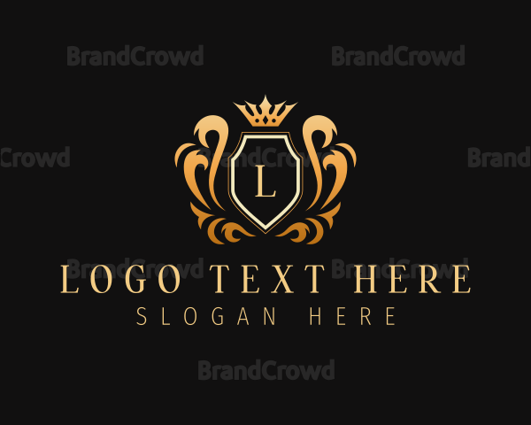 Elegant Shield Crown Royalty Logo