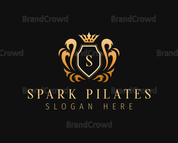 Elegant Shield Crown Royalty Logo