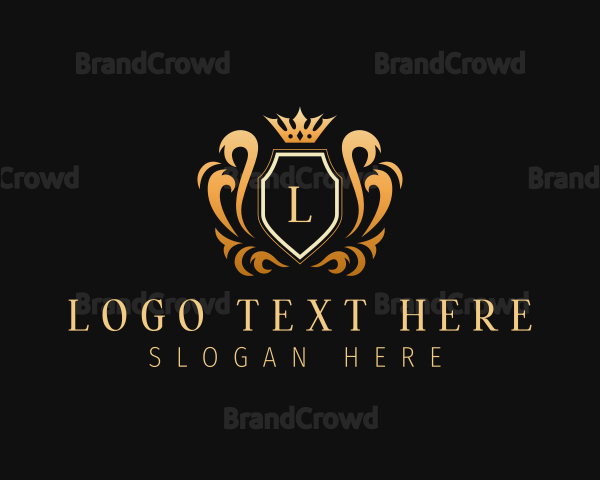 Elegant Shield Crown Royalty Logo