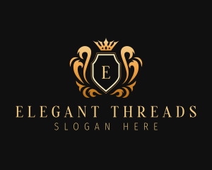 Elegant Shield Crown Royalty logo design