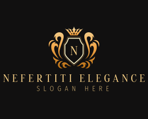 Elegant Shield Crown Royalty logo design