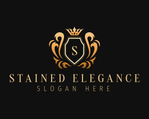 Elegant Shield Crown Royalty logo design