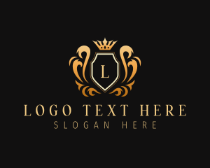 Elegant Shield Crown Royalty Logo