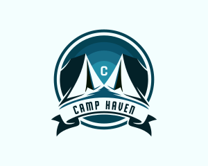 Tent - Explorer Camping Tent logo design