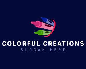 Colorful Nursery Crayon  logo design