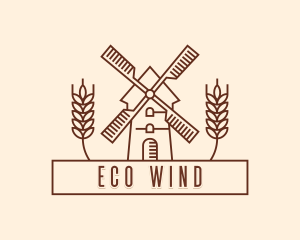 Windmill - Farmer Wheat Windmill logo design