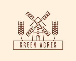 Farmer - Farmer Wheat Windmill logo design