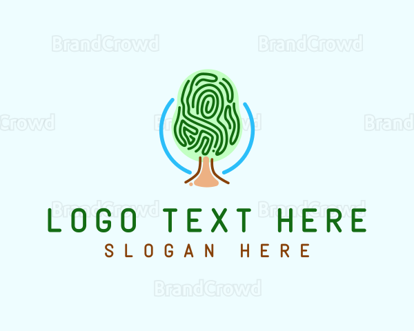 Fingerprint Pattern Tree Logo
