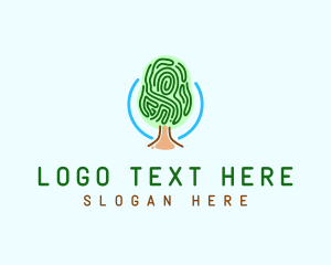 Botanical - Fingerprint Pattern Tree logo design