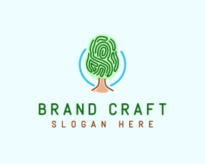 Identity - Fingerprint Pattern Tree logo design