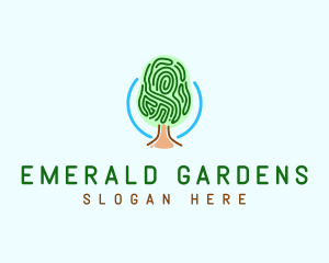 Fingerprint Pattern Tree logo design