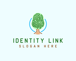 Identification - Fingerprint Pattern Tree logo design