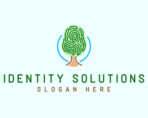 Fingerprint Pattern Tree logo design