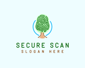 Biometric - Fingerprint Pattern Tree logo design