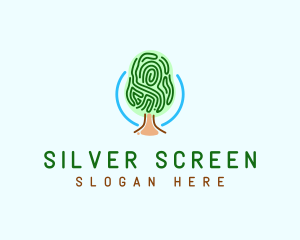 Biometric - Fingerprint Pattern Tree logo design