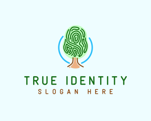 Identity - Fingerprint Pattern Tree logo design