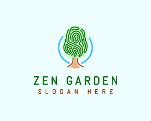 Fingerprint Pattern Tree logo design