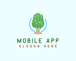 Plant - Fingerprint Pattern Tree logo design