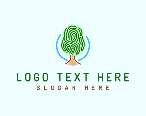 Fingerprint Pattern Tree Logo
