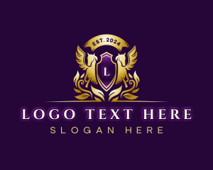 Equine - Luxury Stallion Pegasus logo design