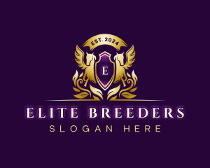 Luxury Stallion Pegasus logo design