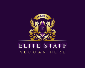 Luxury Stallion Pegasus logo design