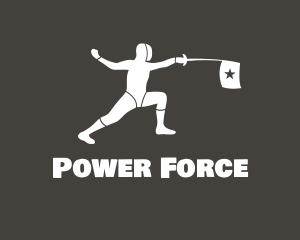 Aggressive - Fencing Sports Athlete logo design