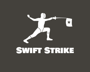 Attack - Fencing Sports Athlete logo design