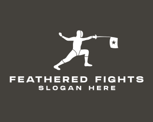 Fencing Sports Athlete logo design