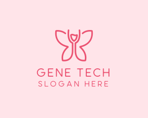 Wine Glass Butterfly  logo design