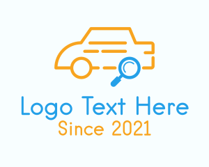 Magnifying Glass - Car Search Outline logo design
