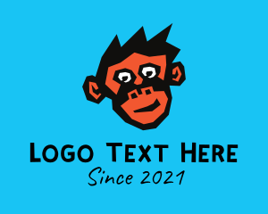 Cute Monkey Sketch Logo