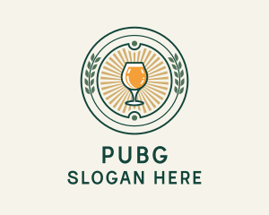Beer Pub Wreath Logo