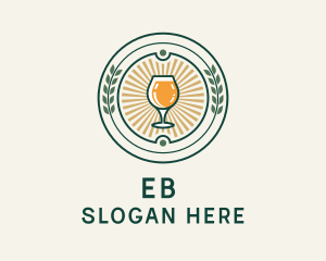 Liquor - Beer Pub Wreath logo design
