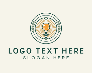 Liquor - Beer Pub Wreath logo design