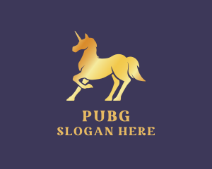 Exclusive - Golden Unicorn Creature logo design