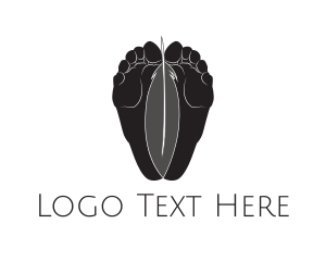 Pedicure - Feet Feather Reflexology logo design